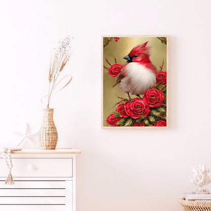 Cardinal Bird - Full Round Drill Diamond Painting 30*40CM