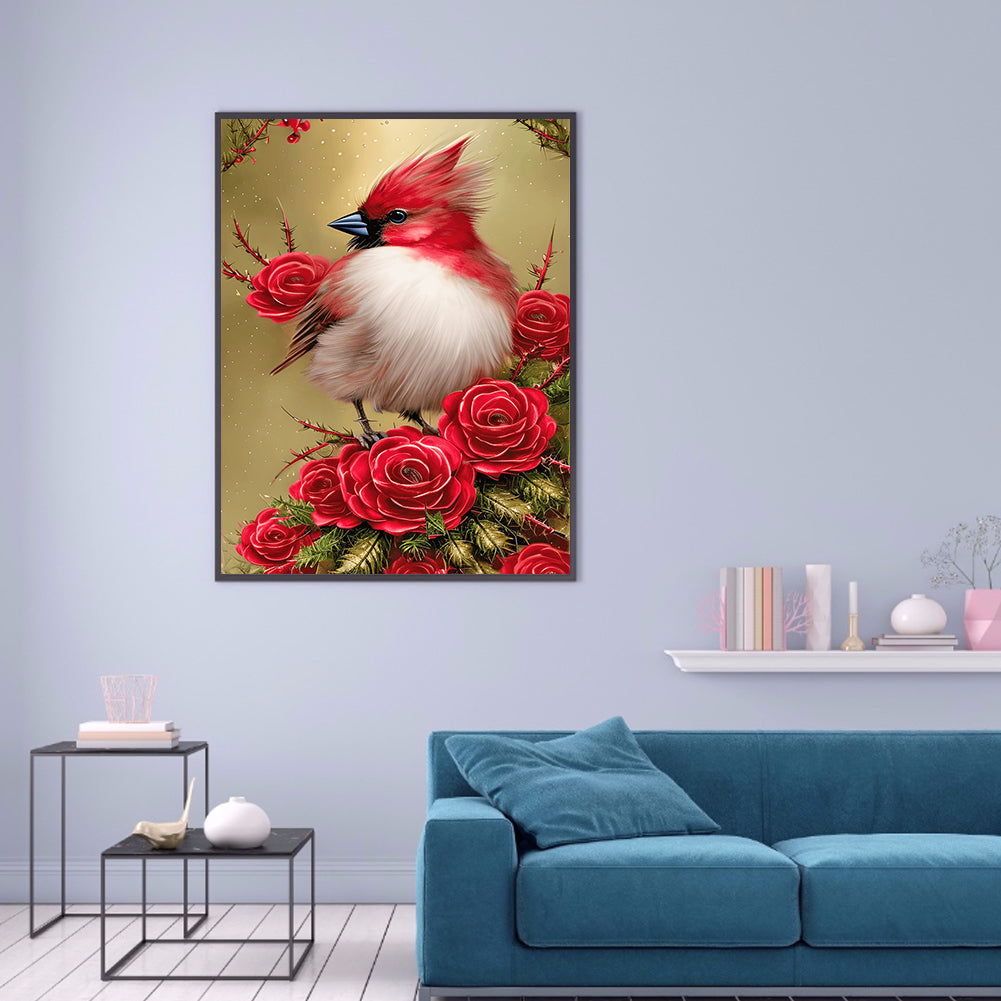 Cardinal Bird - Full Round Drill Diamond Painting 30*40CM