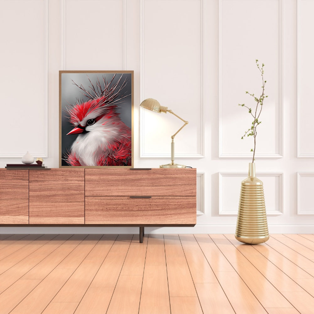 Cardinal Bird - Full Round Drill Diamond Painting 30*40CM