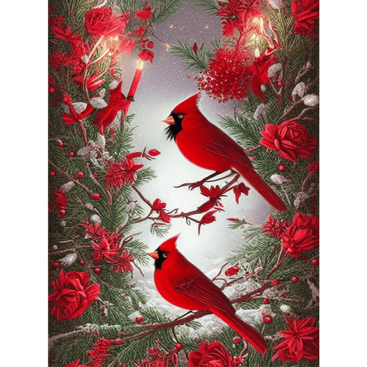 Cardinal Bird - Full Round Drill Diamond Painting 30*40CM