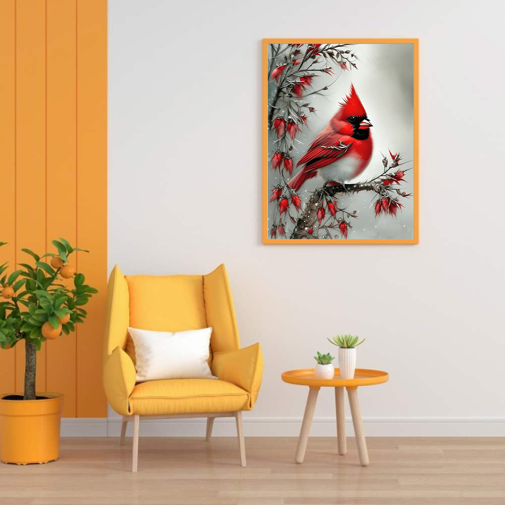 Cardinal Bird - Full Round Drill Diamond Painting 30*40CM