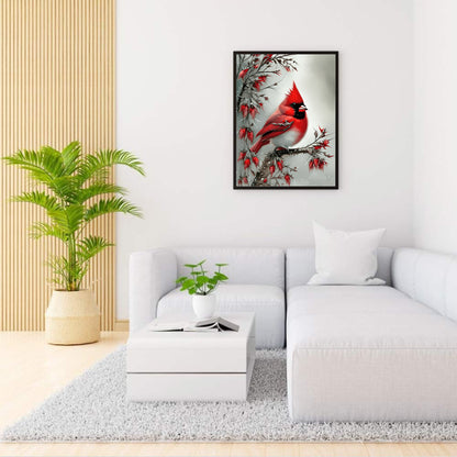 Cardinal Bird - Full Round Drill Diamond Painting 30*40CM