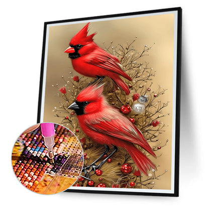 Cardinal Bird - Full Round Drill Diamond Painting 30*40CM