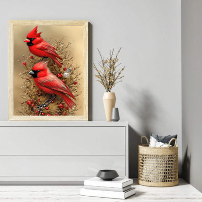 Cardinal Bird - Full Round Drill Diamond Painting 30*40CM