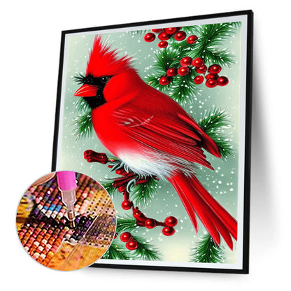 Cardinal Bird - Full Round Drill Diamond Painting 30*40CM