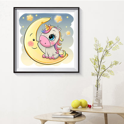 Moon Unicorn - Full Round Drill Diamond Painting 30*30CM