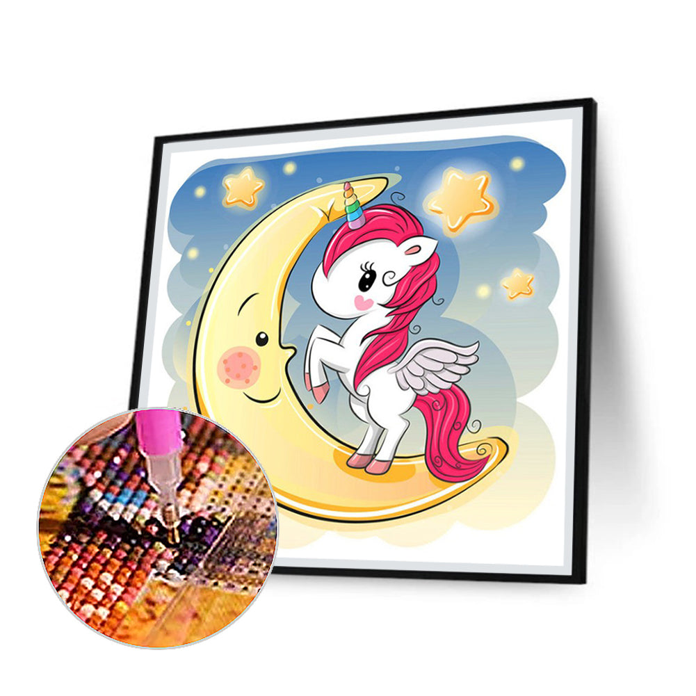 Moon Unicorn - Full Round Drill Diamond Painting 30*30CM