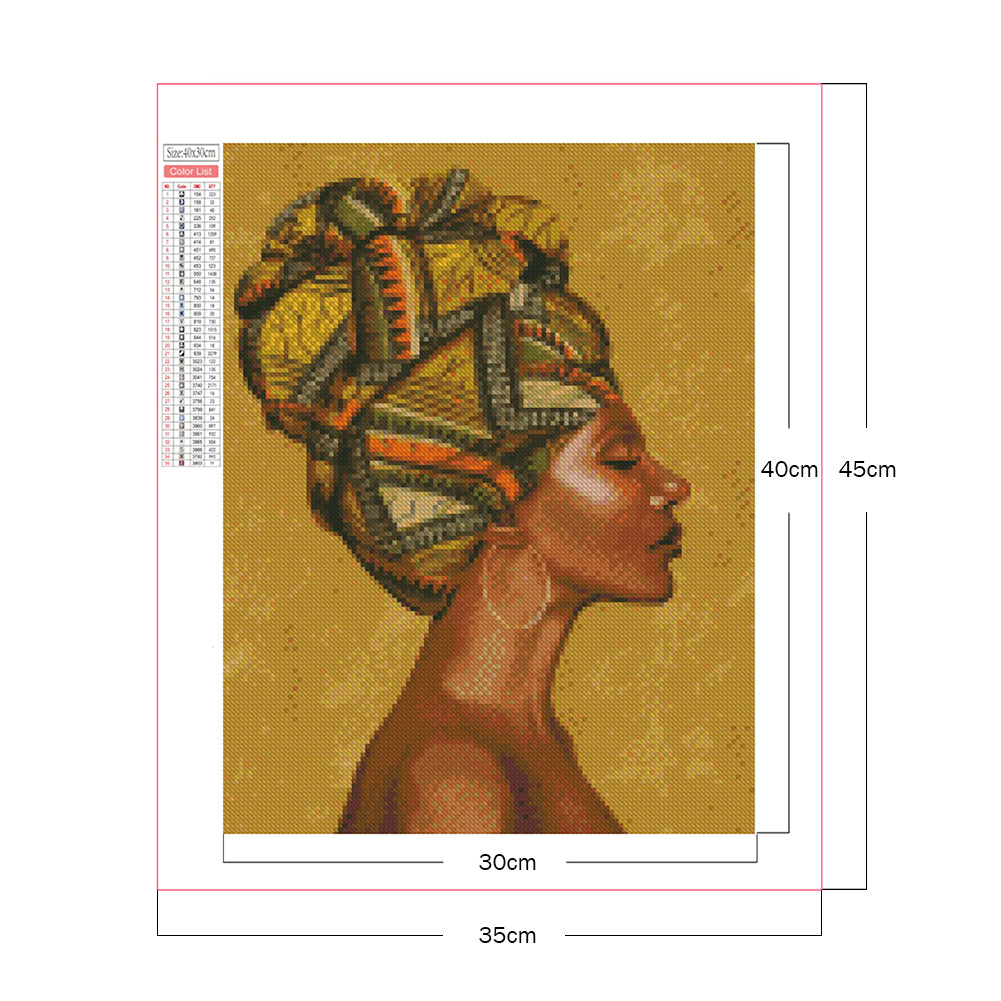 African Girl - Full Square Drill Diamond Painting 30*40CM