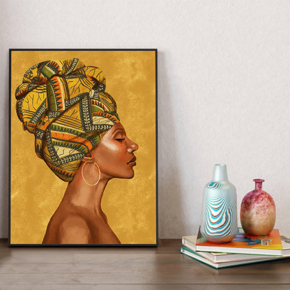 African Girl - Full Square Drill Diamond Painting 30*40CM