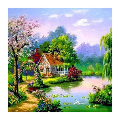 Lake House - Full Square Drill Diamond Painting 40*40CM