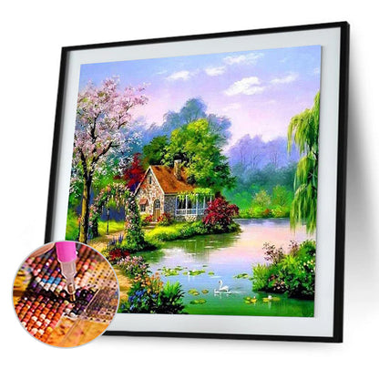 Lake House - Full Square Drill Diamond Painting 40*40CM