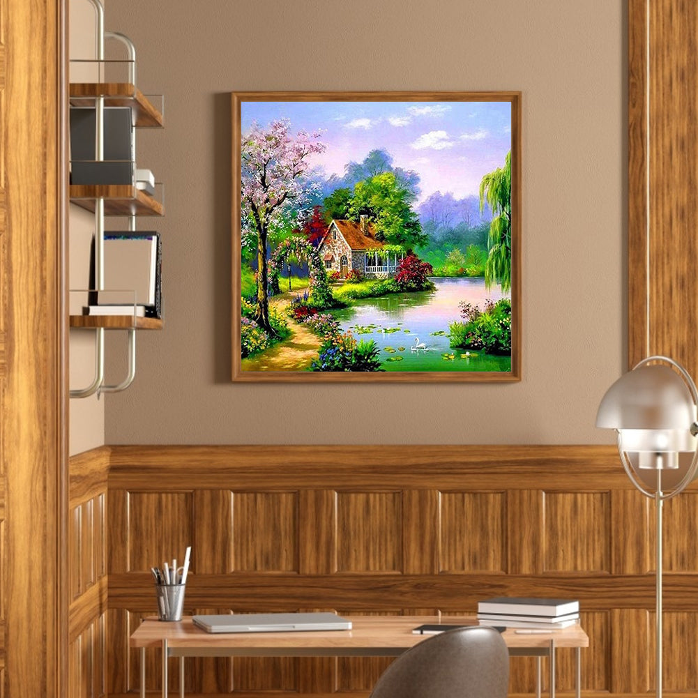 Lake House - Full Square Drill Diamond Painting 40*40CM