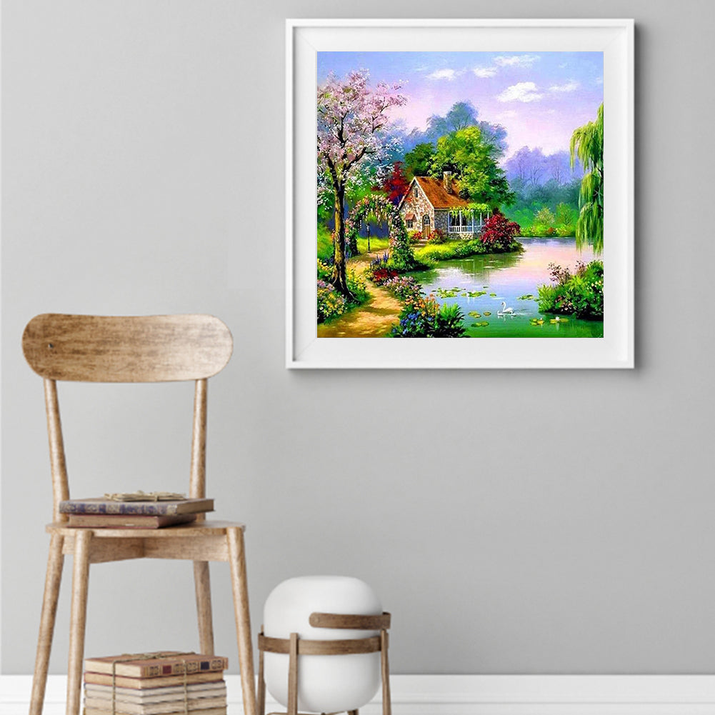 Lake House - Full Square Drill Diamond Painting 40*40CM