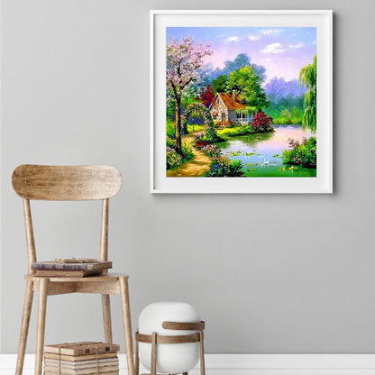 Lake House - Full Square Drill Diamond Painting 40*40CM