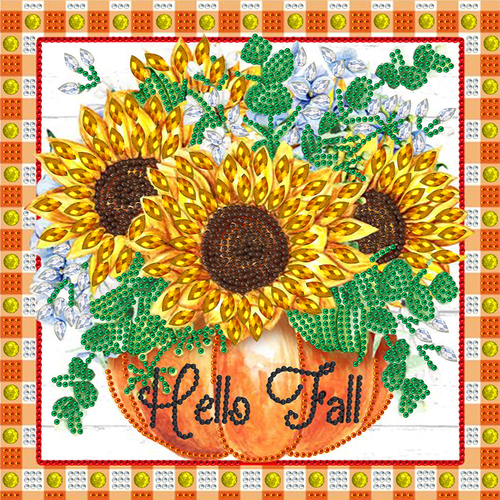 Colorful Sunflower - Special Shaped Drill Diamond Painting 30*30CM