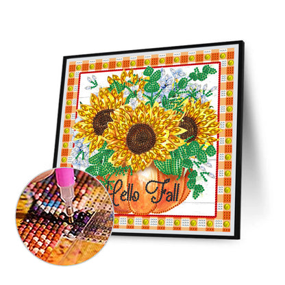 Colorful Sunflower - Special Shaped Drill Diamond Painting 30*30CM