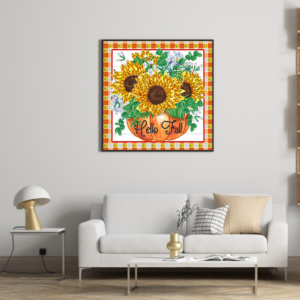 Colorful Sunflower - Special Shaped Drill Diamond Painting 30*30CM