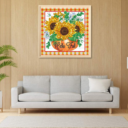 Colorful Sunflower - Special Shaped Drill Diamond Painting 30*30CM