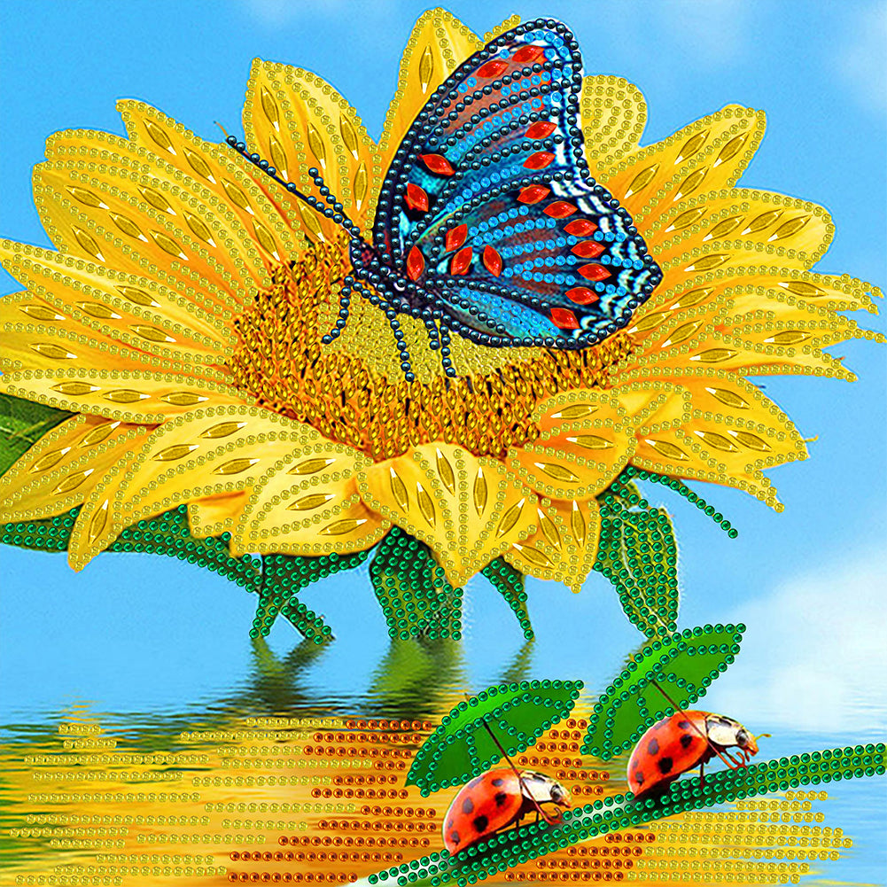 Colorful Sunflower - Special Shaped Drill Diamond Painting 30*30CM