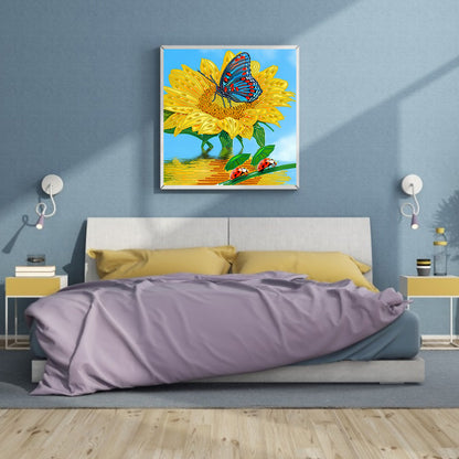 Colorful Sunflower - Special Shaped Drill Diamond Painting 30*30CM