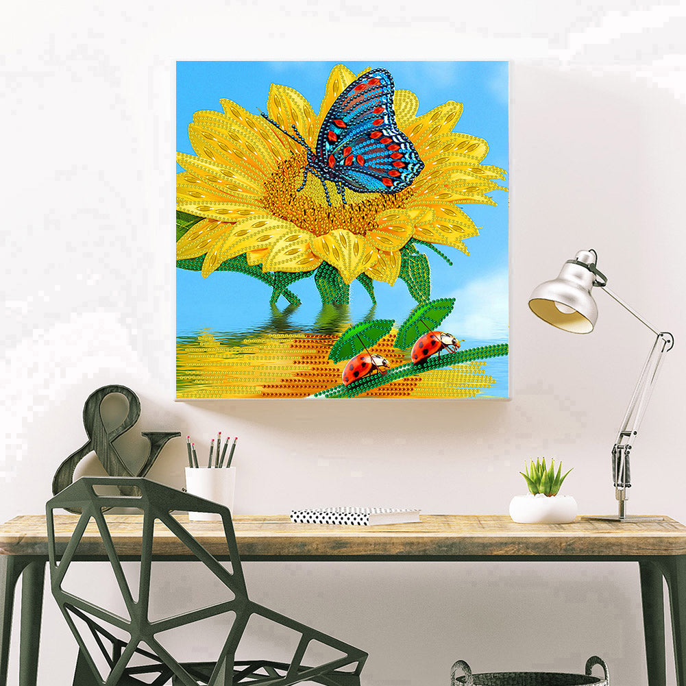 Colorful Sunflower - Special Shaped Drill Diamond Painting 30*30CM