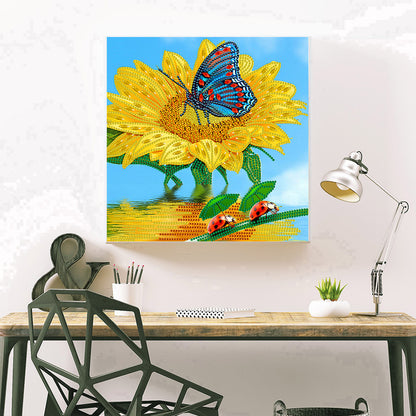 Colorful Sunflower - Special Shaped Drill Diamond Painting 30*30CM