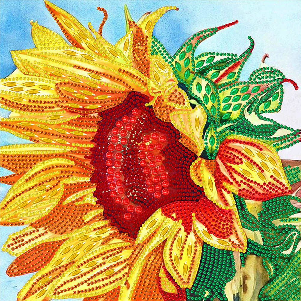 Colorful Sunflower - Special Shaped Drill Diamond Painting 30*30CM