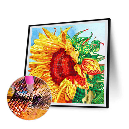 Colorful Sunflower - Special Shaped Drill Diamond Painting 30*30CM