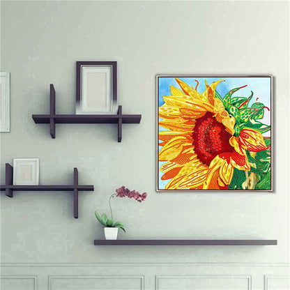 Colorful Sunflower - Special Shaped Drill Diamond Painting 30*30CM