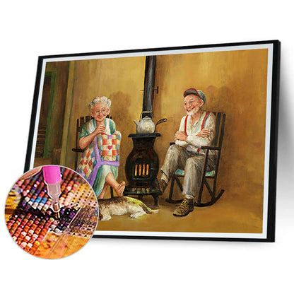 Old Couple - Full Round Drill Diamond Painting 60*50CM