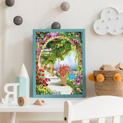 European Arch Seaside Scenery - Full Round Drill Diamond Painting 30*40CM