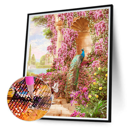 European Arch Seaside Scenery - Full Round Drill Diamond Painting 30*40CM