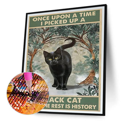 Cat Calligraphy And Painting - Full Round Drill Diamond Painting 40*50CM