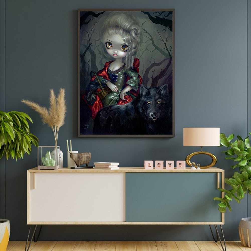 Gothic Dark Doll - Full Round Drill Diamond Painting 30*40CM