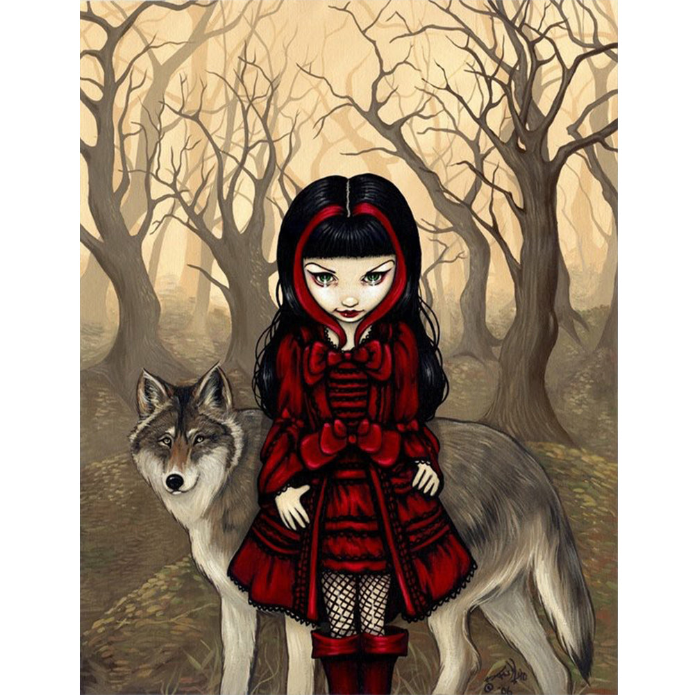 Gothic Dark Doll - Full Round Drill Diamond Painting 30*40CM