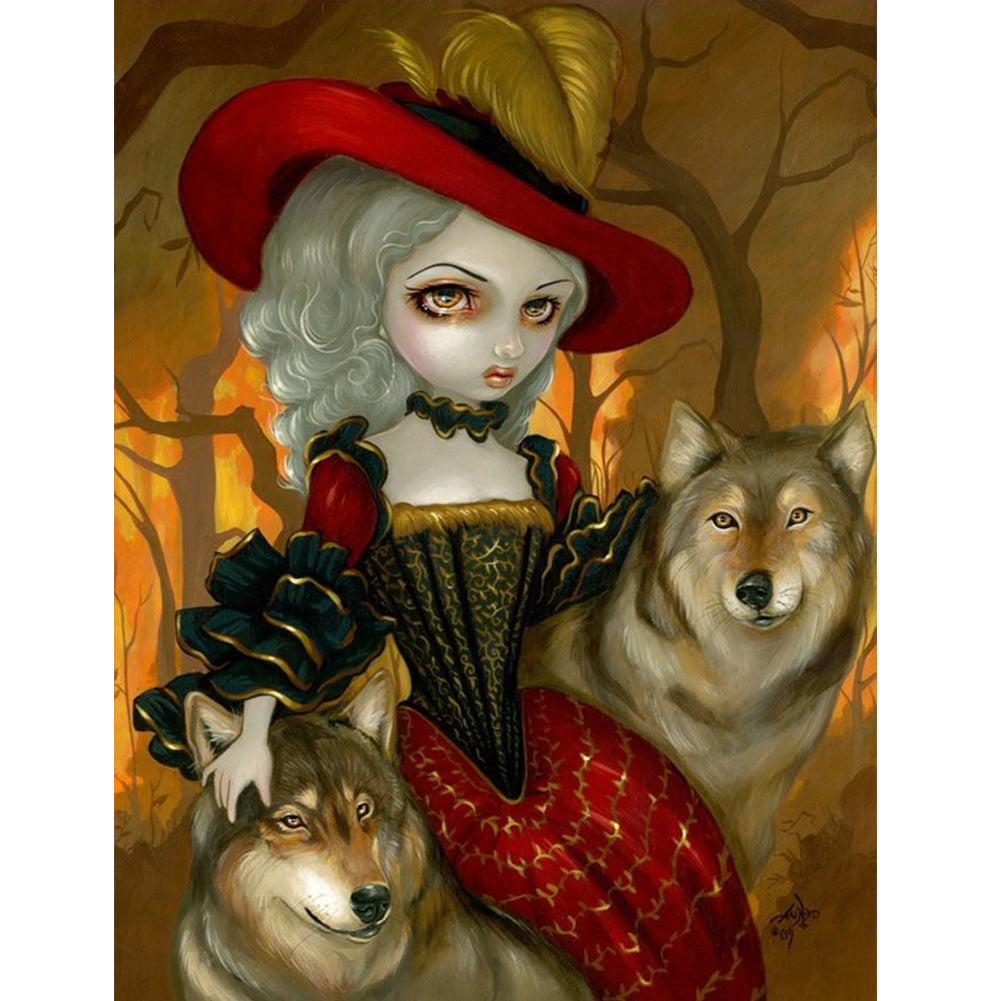 Gothic Dark Doll - Full Round Drill Diamond Painting 30*40CM