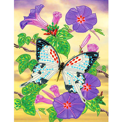 Flowers Butterfly - Special Shaped Drill Diamond Painting 30*40CM