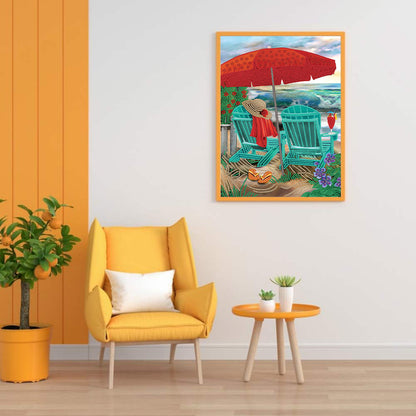 Colorful Beach - Special Shaped Drill Diamond Painting 30*40CM