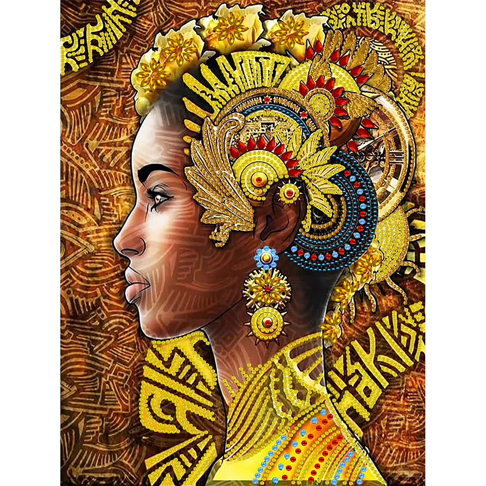 Indian Woman - Special Shaped Drill Diamond Painting 30*40CM