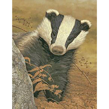 Snow Honey Badger - Full Round Drill Diamond Painting 30*40CM