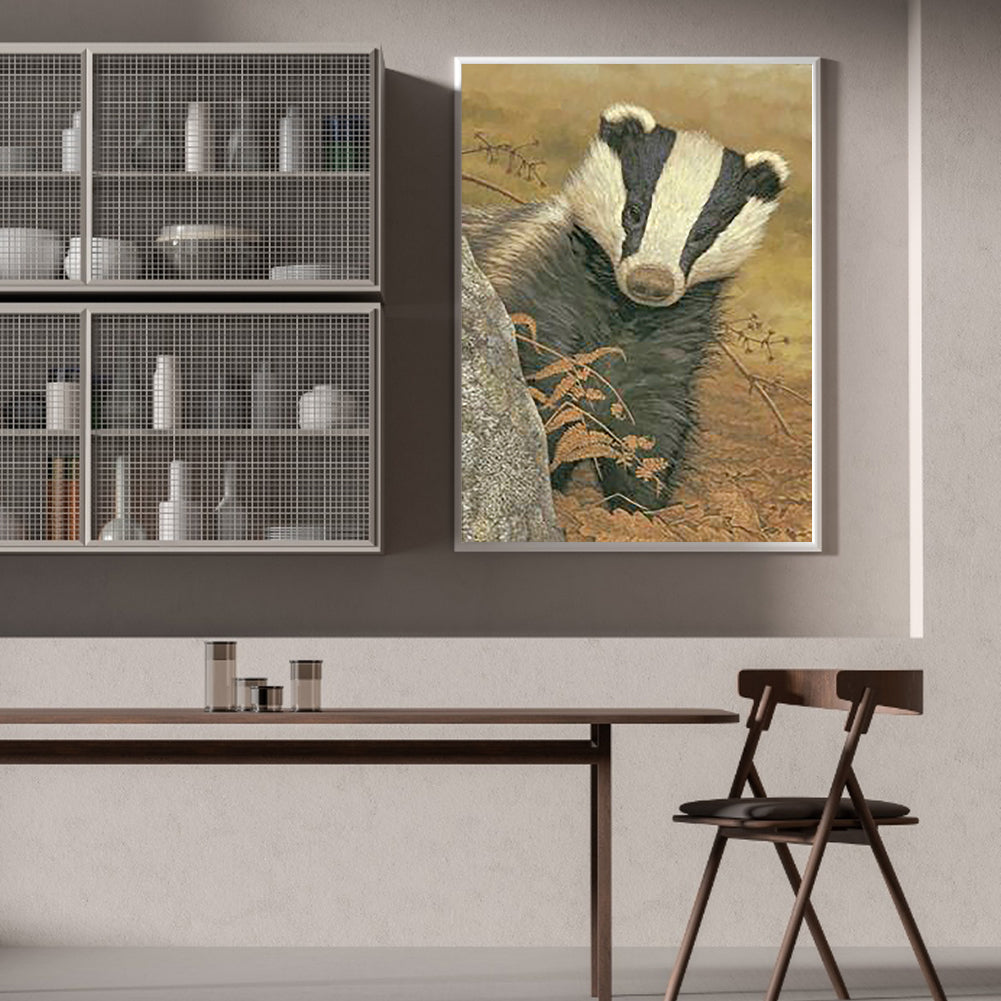 Snow Honey Badger - Full Round Drill Diamond Painting 30*40CM