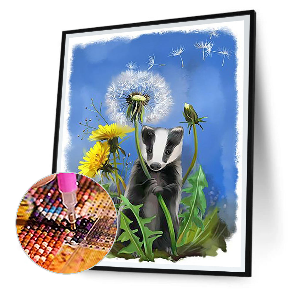 Snow Honey Badger - Full Round Drill Diamond Painting 30*40CM
