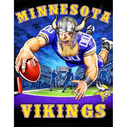 Minnesota Vikings Football Team - Full Round Drill Diamond Painting 30*40CM