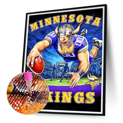 Minnesota Vikings Football Team - Full Round Drill Diamond Painting 30*40CM