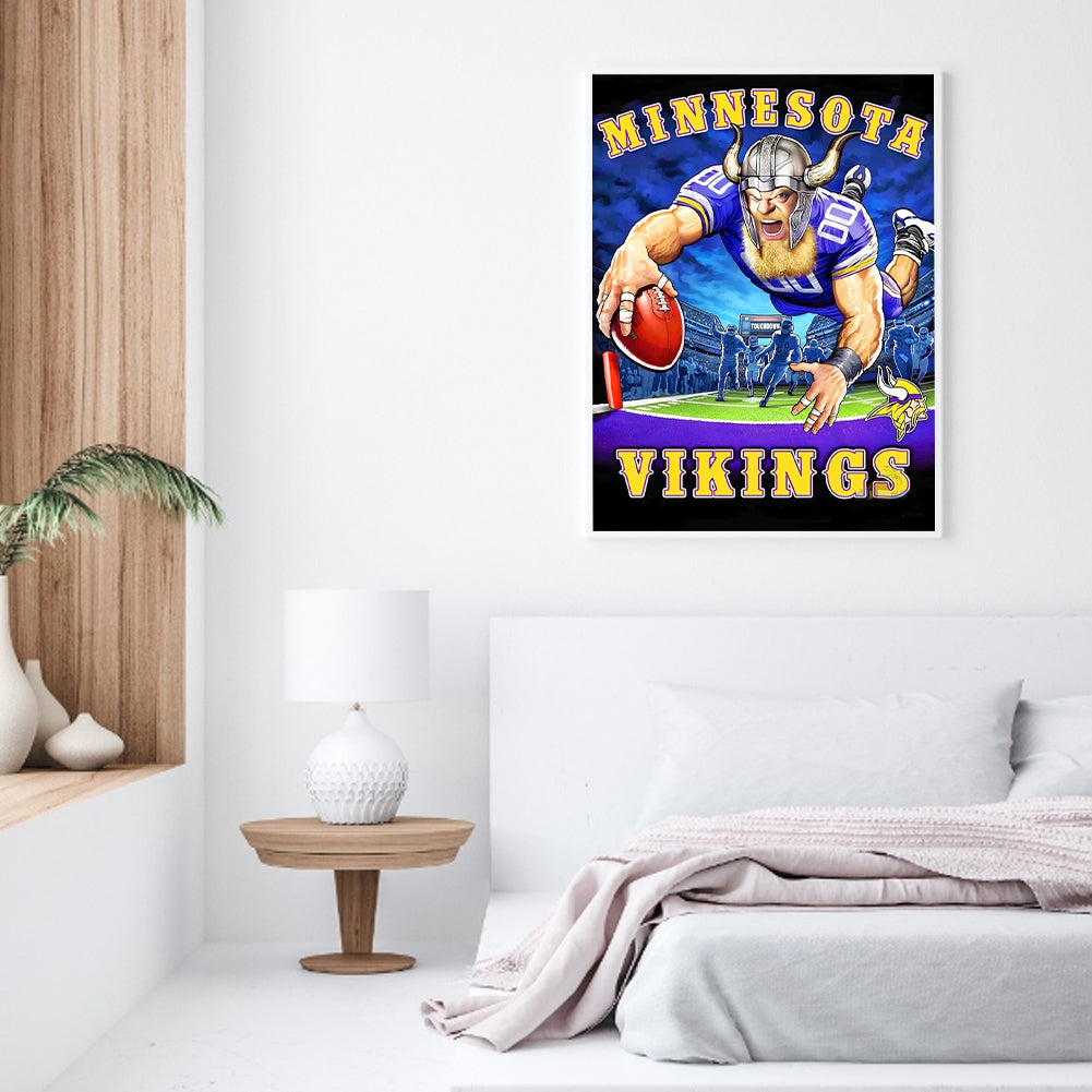 Minnesota Vikings Football Team - Full Round Drill Diamond Painting 30*40CM