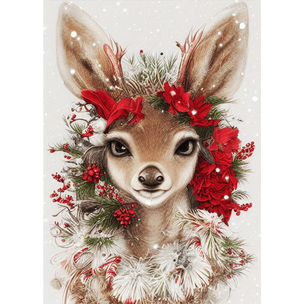 Deer - Full Round Drill Diamond Painting 30*40CM