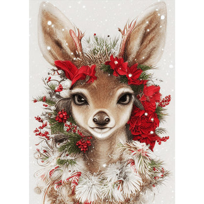 Deer - Full Round Drill Diamond Painting 30*40CM