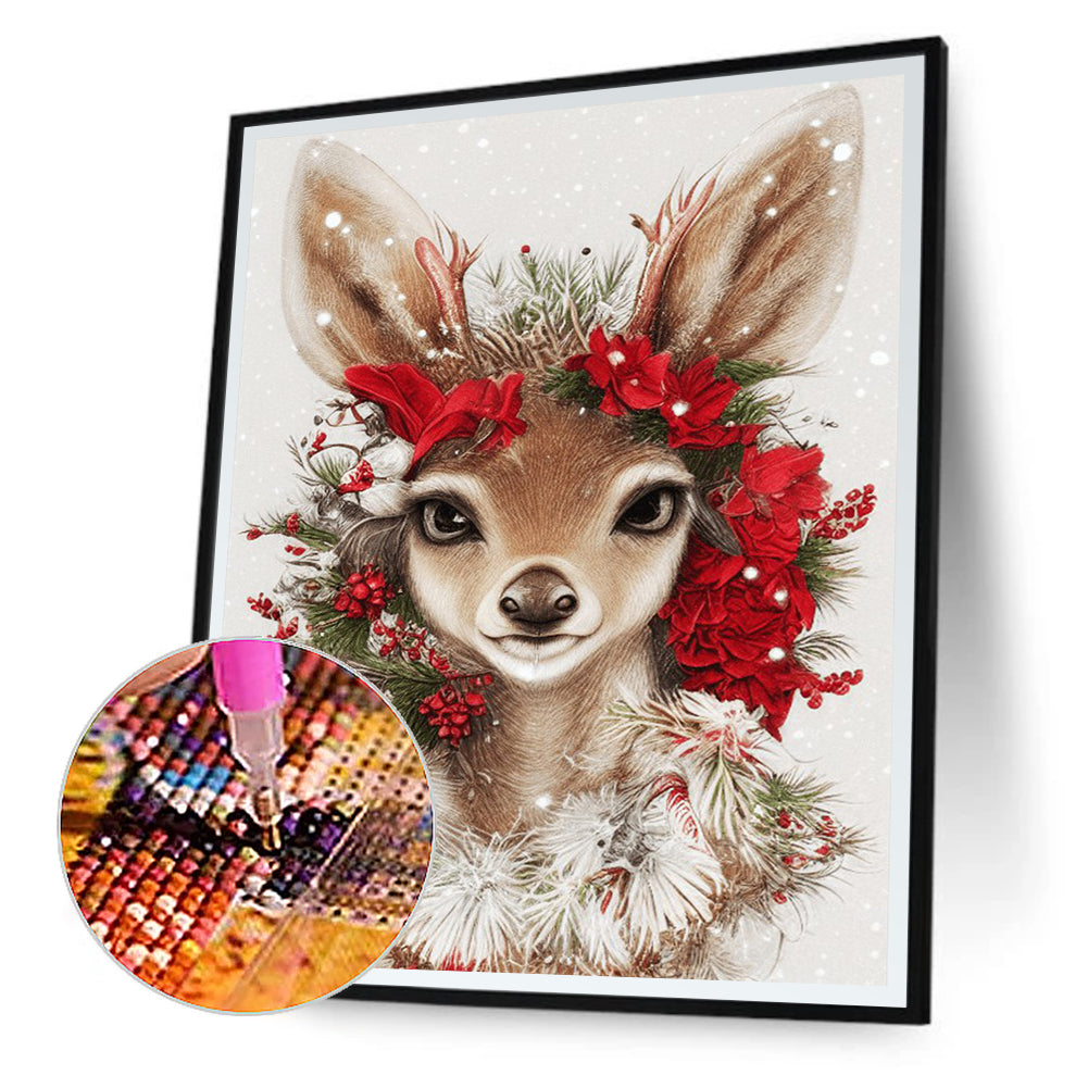 Deer - Full Round Drill Diamond Painting 30*40CM