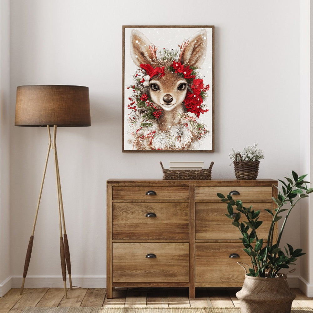 Deer - Full Round Drill Diamond Painting 30*40CM