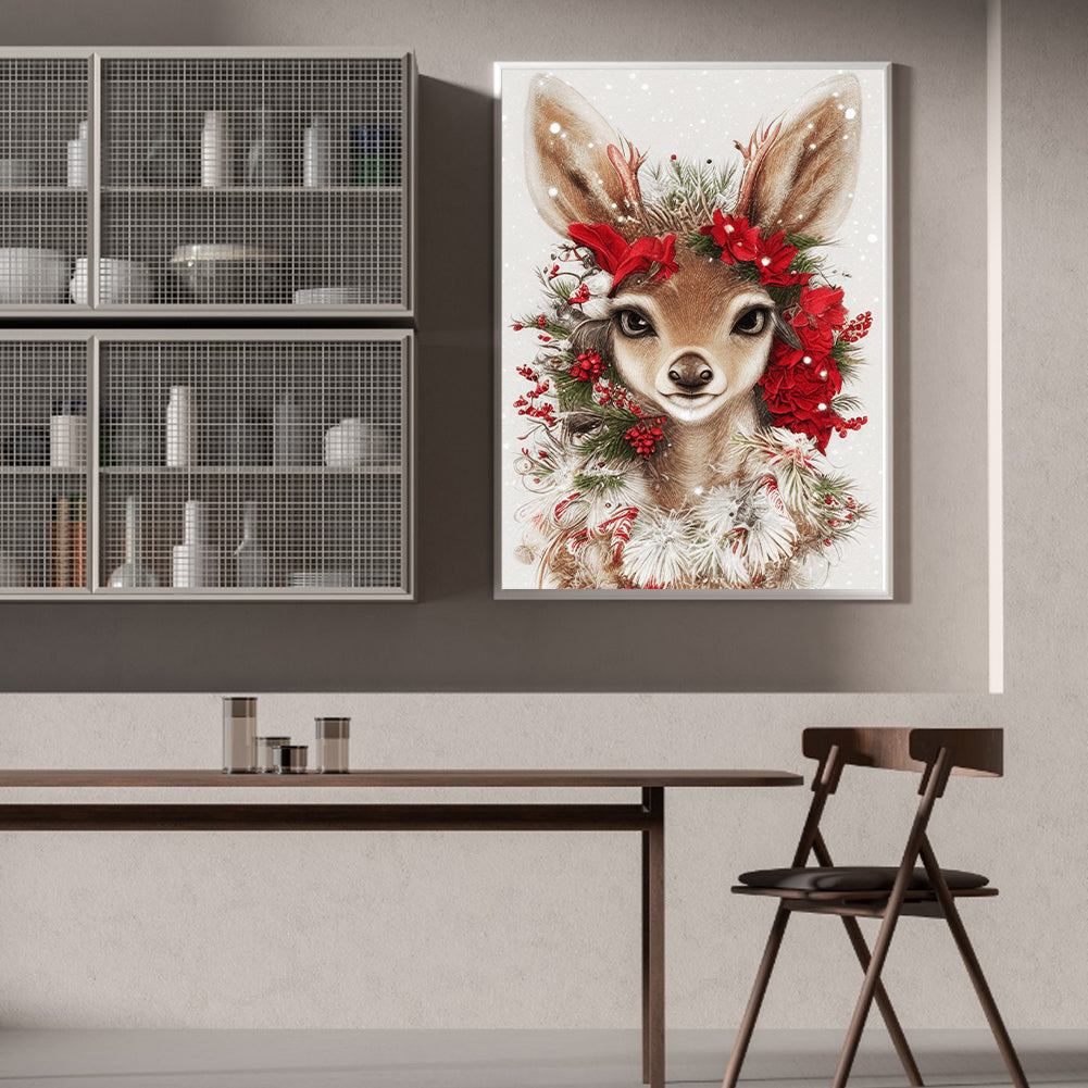 Deer - Full Round Drill Diamond Painting 30*40CM
